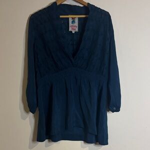 Johnny Was Deep Blue Blouse